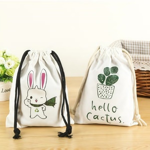 Customized Logo Printed Eco-Friendly Fashion Gift Canvas Cotton Double Rope Handbag Shoe Packaging Dust-Proof <b>Drawstring</b> Bag - Product Image 1