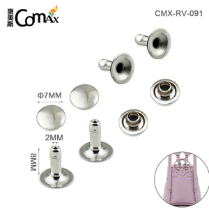 Rivets à pression en métal, pour sac à main métallique, Double capuchon, vente en gros, - Product Image 6
