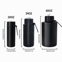 Gobelet isotherme à double paroi anti-fuite avec logo personnalisé, en acier inoxydable, 20 oz, bouteille d'eau mince avec revêtement en céramique et paille