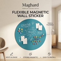 Tableau blanc magnétique circulaire personnalisé en usine, autocollant mural, feuille fine et flexible pour notes, dessins et jeu de lettres magnétiques