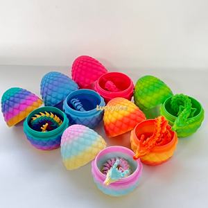 Estatuas de Dragón Chino Impresas <span class=keywords><strong>en</strong></span> 3D Luckykoo, Artesanías de <span class=keywords><strong>Huevo</strong></span> de Dragón Transformado, Juguetes y Regalos - Product Image 2