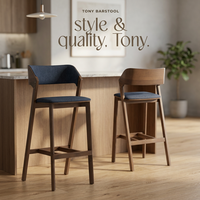 Tabouret de bar commercial moderne en bois massif avec siège et dossier rembourrés, non pliable, pour restaurant et mobilier de salle à manger à domicile