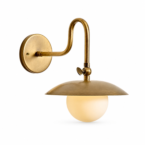 <span class=keywords><strong>Applique</strong></span> <span class=keywords><strong>murale</strong></span> LED moderne à bras articulé en <span class=keywords><strong>laiton</strong></span>, avec <span class=keywords><strong>globe</strong></span> en verre dépoli, réglable, pour lecture au chevet, style Mid-Century - Product Image 6