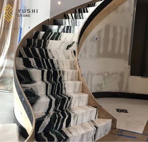 Yushi บันไดหินอ่อนสีขาวแพนด้าโปร่งใสทันสมัยสำหรับวิลล่าอพาร์ทเม้นโรงแรม - Product Image 4