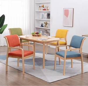 Ev ofis oturma odası için arkalık ile Modern yemek masası sandalyesi ahşap şezlong koltuklar - Product Image 6