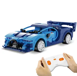 Blocs de construction voiture de sport 2.4G télécommande électrique dérive voiture de course 4WD Bugatt modèle ensemble de construction de jouets pour enfants pour enfant