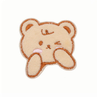 En gros, Patch ours brodé en chenille, Badge personnalisé Teddy, Applique thermocollante, pour vêtements Y2K Hip Hop, sweat-shirts, sacs, chapeaux, kit DIY