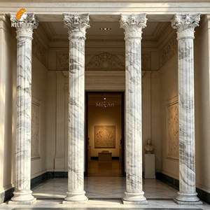 Columna Romana <span class=keywords><strong>de</strong></span> Mármol Natural MILY, <span class=keywords><strong>Pilar</strong></span> <span class=keywords><strong>de</strong></span> Piedra Grande Tallado a Mano, Decoración Clásica para Jardín Exterior - Product Image 5