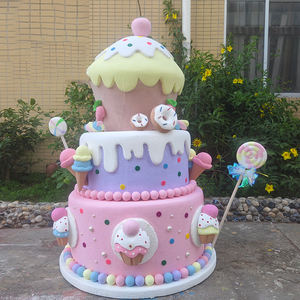 等身大グラスファイバーアートキャンディ彫刻大型レジンケーキモデル窓ショップディスプレイ用 - Product Image 2