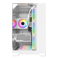 Grosir Casing PC Game tren baru Casing komputer Panel kaca antigores Top kualitas andal penyimpanan besar Casing komputer Gaming