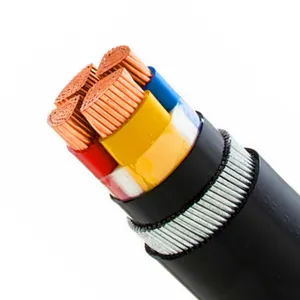 0.6/1kV N2XY/NA2XY 4 çekirdekli kablo 240mm2 120mm2 AL/Cu/XLPE/Swa/PVC yeraltı güç kablosu