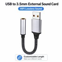 Adaptateur de carte son externe USB vers 3,5 mm, DAC HIFI, prise audio pour ordinateur portable, ordinateur, dongle auxiliaire pour casque, microphone, haut-parleur