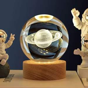 Decorazione per la Casa Sfera di Ghiaccio a Led da 80 mm 100 mm Globo con Sistema Solare <span class=keywords><strong>3D</strong></span> Sfera di Cristallo Ornamento e Oggettistica in Cristallo - Product Image 5