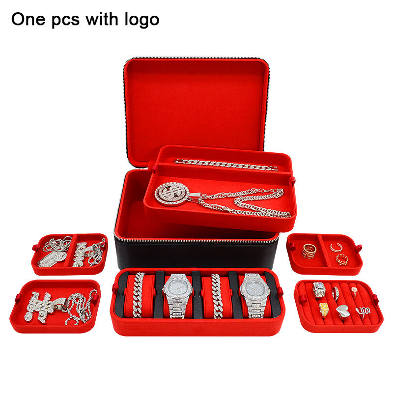 Travel Jewelry Case Portable Velvet Organizer with Zipper