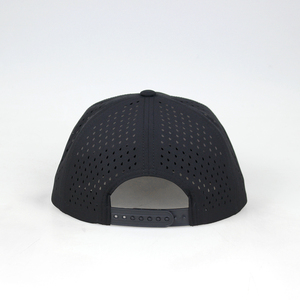 Mũ Lưỡi Trai Golf Màu Đen 100% Polyester Không Cấu Trúc Tùy Chỉnh <span class=keywords><strong>5</strong></span> Tấm, Mũ Lưỡi Trai Thể Thao Cắt Laser, Mũ Bóng Chày Dây Biểu Tượng Vá <span class=keywords><strong>PVC</strong></span> Chống Thấm Nước - Product Image 5