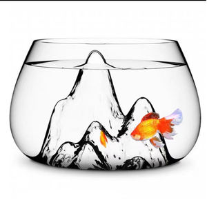 Table de bureau circulaire en verre, grand Aquarium avec vue sur la montagne, design Arulidend - Product Image 1