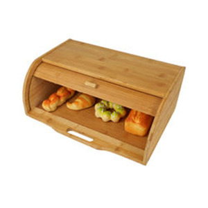 Bamboo Bread <b>Storage</b> Box 25x17 Cm Drawer Type Kitchen Countertop Organizer Natural Wood Material - Product Image 5