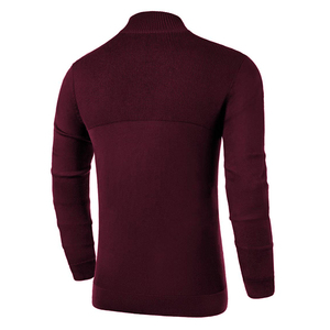 Maglione Pullover lavorato a maglia personalizzato invernale da uomo con cerniera a punta <span class=keywords><strong>Slim</strong></span> <span class=keywords><strong>Fit</strong></span> a manica lunga con bordo a costine per uomo - Product Image 5
