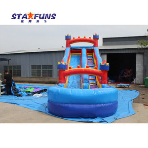 Grande castello gonfiabile commerciale dei bambini del PVC con lo scivolo di acqua dello stagno bagnato e asciutto salta e la casa di rimbalzo per uso del parco o della casa - Product Image 3