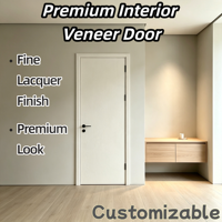 Porte intérieure en bois massif avec peinture laquée, écologique, isolation phonique 34-36 dB, kit complet silencieux pour rénovation