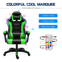 Vente en gros de chaise de jeu RGB E-Sports Racing PC Computer Silla Gamer Fonction de massage Chaise élévatrice en cuir synthétique Prix bon marché