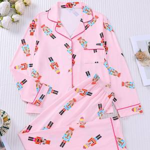 Pigiama in Raso da Donna, Sexy e Lussuoso, a Maniche Lunghe, con Stampa Leopardata, Set Camicia da Notte, Chemise de Nuit Femme - Product Image 4