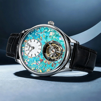 Montre de sport pour homme 42 mm, cadran guilloché CNC, mouvement mécanique tourbillon authentique, entièrement en acier inoxydable, étanche 5 bars