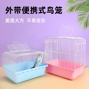 Portable Metal Bird Cage Rectangle Steel Wire <b>Frame</b> Small Size For Pet Birds With Easy Open Design - Product Image 2