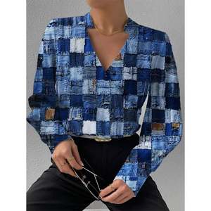 Fashion New Women's Loose Causel Long Sleeve Print Button Placket Blouse - Product Image 4