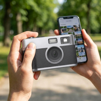 Appareil photo rétro compact sans écran avec WiFi intégré, capteur CMOS 12MP, 8 filtres, grande batterie au lithium, carte SD, mise au point fixe