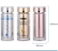 Vente en gros de bouteilles de capsules en plastique double couche transparentes de 90ml pour l'emballage de médicaments et de pilules