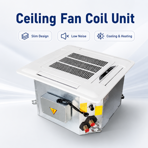 CE 220V-50HZ Rooftop Air Conditioner Unit Water Cooling <b>Heating</b> 8 <b>Tube</b> Type Fan Coil AC Ceiling Mount 340-2380m3/h 1.98-12.6KW F - Product Image 1
