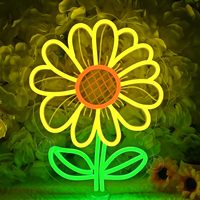 Enseigne lumineuse LED néon en acrylique motif tournesol, décoration murale pour chambre, salon, salle de jeux, fête d'anniversaire/de Noël, IP65, idéale pour l'aménagement paysager