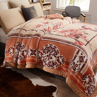 Couverture en Raschel imprimée de luxe, double couche, épaisse, en peluche, super douce, chaude, en polaire pour lit, canapé, décoration d'hiver
