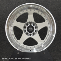 Jantes forgées 2 pièces 17 18 19 20 21 pouces à 5 branches avec rebord poli et rivets 4x100 5x100 5x114.3 pour Peugeot 205/306 Renault 5 Turbo