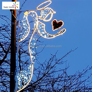Decoraciones navideñas comerciales, árbol de Navidad LED bidimensional con ángel, farola de calle. - Product Image 1