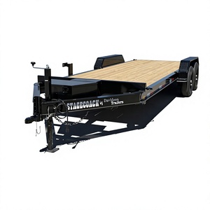 Nuevo Remolque de Plataforma de Doble Eje para Automóviles, Remolque Utilitario de Servicio Pesado con Piso de Madera para Transporte de Maquinaria - Product Image 1