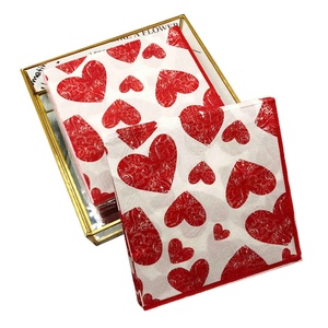 2 ply Đỏ tình yêu trái tim Khăn ăn 6.5 inch dùng một lần Trinh gỗ bột Giấy túi in cho Nhà hàng sử dụng ăn trưa serviettes - Product Image 4