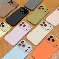 Coque en silicone liquide avec grande fenêtre de protection de l'appareil photo pour iPhone 17 16 15