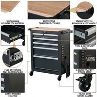 Armoire à outils de salon de coiffure en acier à 5 tiroirs OEM, chariot de rangement roulant avec support pour sèche-cheveux, utilisation en atelier, garantie 1 an