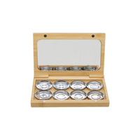 Organic Beauty Palette d'ombres à paupières magnétiques rechargeables 8 couleurs Bamboo Container Compact Cosmetic Case