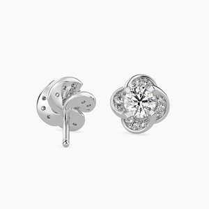 Pendientes de Lujo con Diamantes de Laboratorio de 0.5 Quilates Cada Uno, Oro Blanco de 14K, Certificados por IGI, Joyería para Mujer para Bodas, Aniversarios y Fiestas - Product Image 3