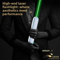 Penunjuk Laser Hijau Isi Ulang USB Dengan Lampu Samping COB Proyeksi Pola Ganda untuk Pengajaran Indikator Penggunaan Berkemah