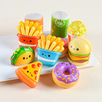 Mini jouets à presser, pack cadeau pour l'école et les anniversaires, avec diverses figurines de nourriture et frites, jouets squishy à remontée lente pour la décompression