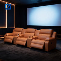 Canapé inclinable électrique moderne en cuir véritable avec massage, quatre places, pour salles de cinéma à domicile, salons et salles multimédias