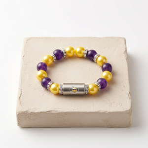 Pulsera de Piedra Natural y Acero Inoxidable con Cuentas Espaciadoras - Joyería Motivacional para Fans, Venta al por Mayor - Product Image 3