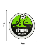 Logo de l'équipe de Football en caoutchouc souple personnalisé, estampage à chaud, étiquettes TPU pour vêtements