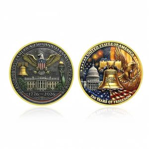 Moneda Conmemorativa del 250 Aniversario de la Independencia de Estados Unidos 2026, Estatua de la Libertad, Águila, 1776, América, 250 Años, Regalos con Medalla de Estados Unidos - Product Image 2
