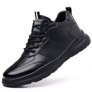 Zapatos Casuales de Hombre Blancos a la Moda, Zapatillas de Piel con Cordones para Uso Diario - Product Image 5