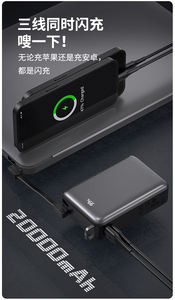 Caricatore da viaggio 67W 20000mAh con cavo di ricarica rapida 60W uscita a tre porte per telefono 15 S23 Pad Note Book Pro - Product Image 5